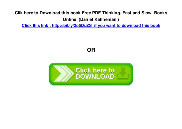 Thinking Fast And Slow Pdf Free Download